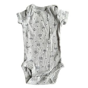 3M Baby Gray Cars Trains Planes Vehicle Onesie